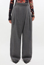 Ganni Brushed Wool Stripe Mid Waist Pants