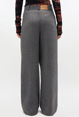 Ganni Brushed Wool Stripe Mid Waist Pants