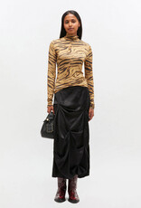 Ganni Printed Shiny Jersey Turtleneck