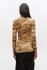 Ganni Printed Shiny Jersey Turtleneck