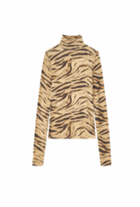 Ganni Printed Shiny Jersey Turtleneck