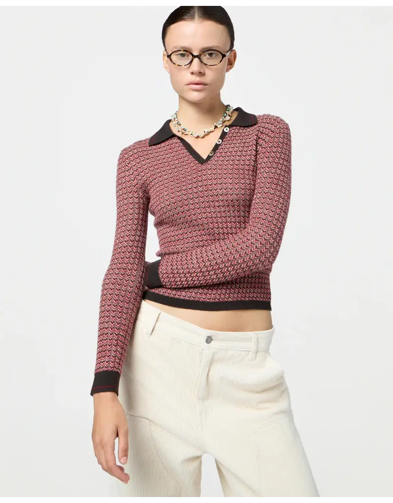 GUEST IN RESIDENCE Chevron L/S Shrunken Polo