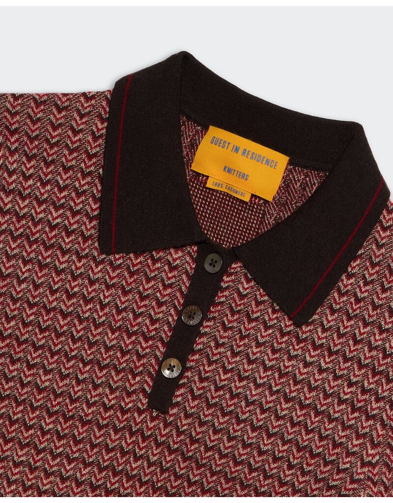 GUEST IN RESIDENCE Chevron L/S Shrunken Polo