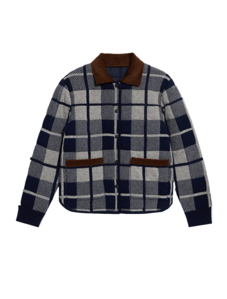 GUEST IN RESIDENCE Quilted Plaid Liner Jacket