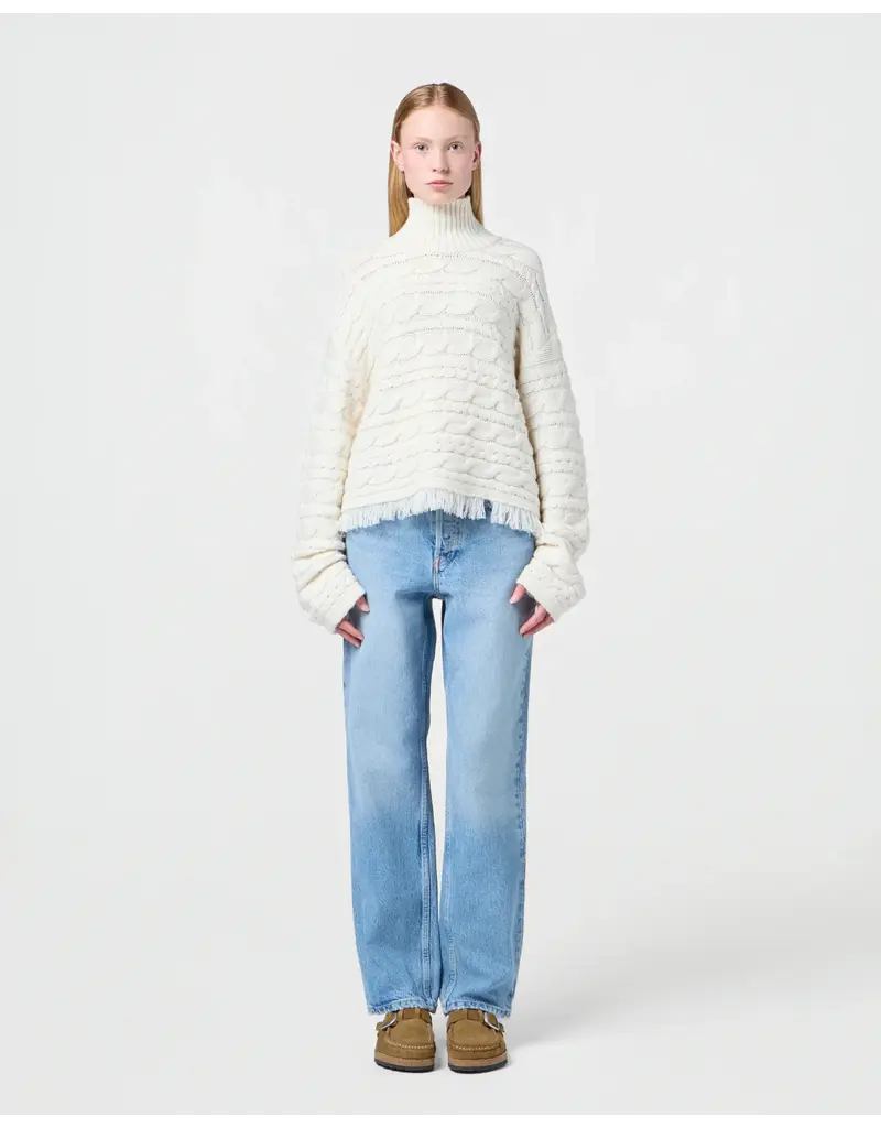 GUEST IN RESIDENCE Cropped Cable Turtleneck