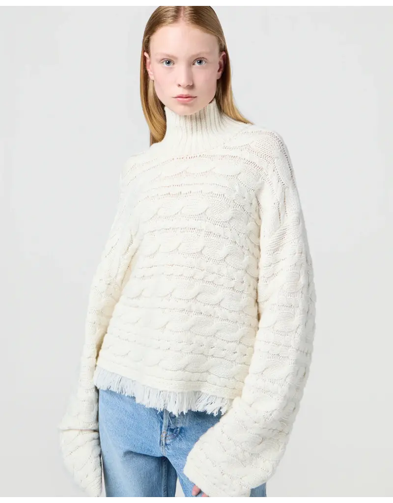 GUEST IN RESIDENCE Cropped Cable Turtleneck