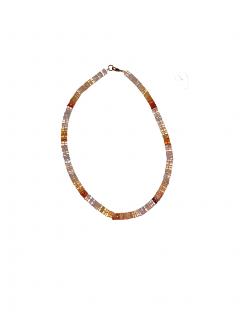 Theodosia Fire Opal Heishi Necklace