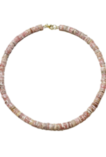 Theodosia Rhodochrosite Heishi Cut Necklace