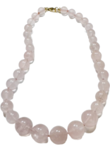 Theodosia Knotted Rose Quartz Gumball Necklace