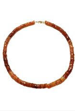 Theodosia Shaded Carnelian Heishi Necklace