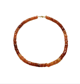 Theodosia Shaded Carnelian Heishi Necklace