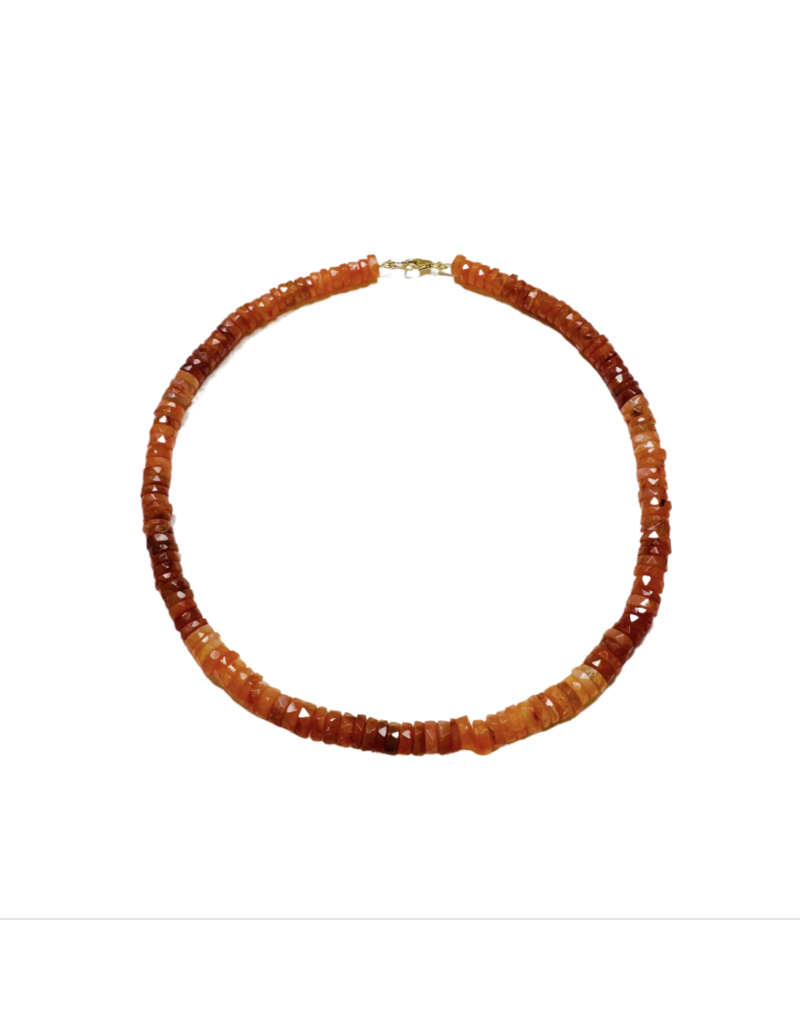 Theodosia Shaded Carnelian Heishi Necklace