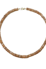 Theodosia Peach Moonstone Heishi Necklace