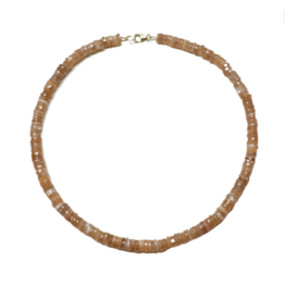 Theodosia Peach Moonstone Heishi Necklace