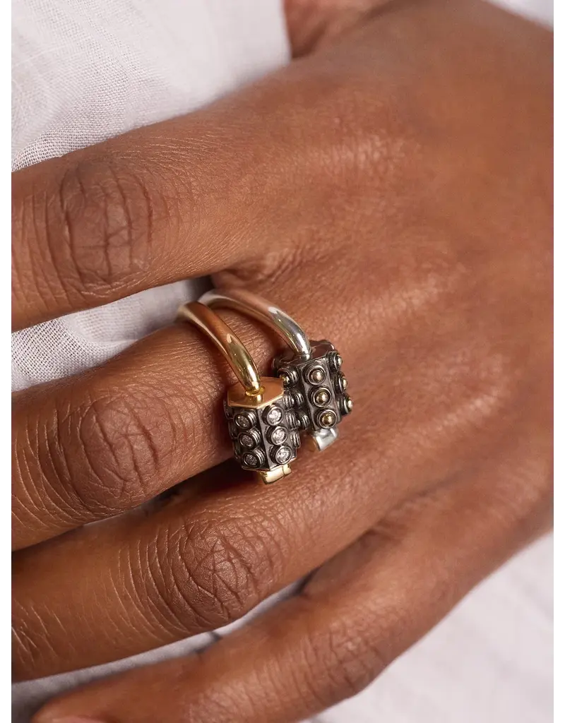 Marla Aaron Gold Ball Trundle Lock Ring