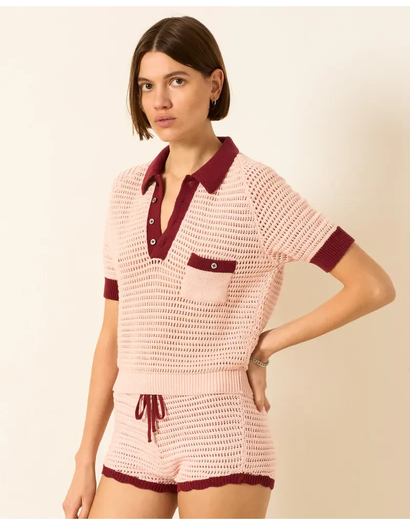 Alix of Bohemia Lessi Blush Crochet Top