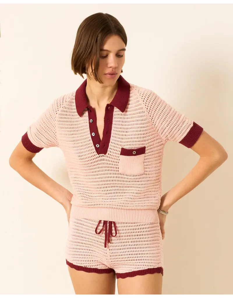 Alix of Bohemia Lessi Blush Crochet Top