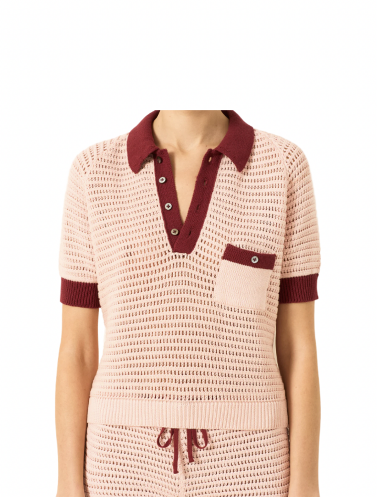 Alix of Bohemia Lessi Blush Crochet Top