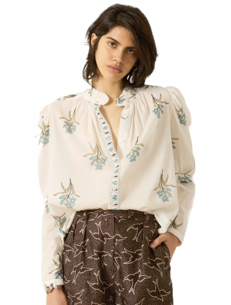 Alix of Bohemia Artemis Sky Mist Flower Shirt