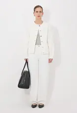 LOULOU DE SAISON RIMA COLLARLESS DENIM JACKET