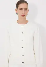 LOULOU DE SAISON RIMA COLLARLESS DENIM JACKET