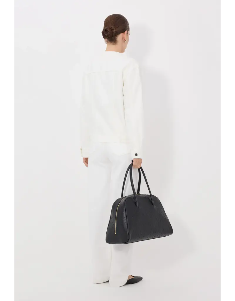 LOULOU DE SAISON RIMA COLLARLESS DENIM JACKET