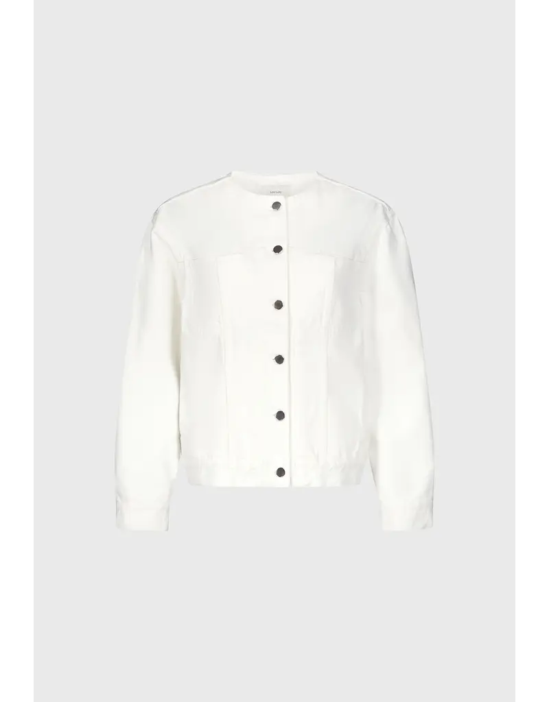 LOULOU DE SAISON RIMA COLLARLESS DENIM JACKET