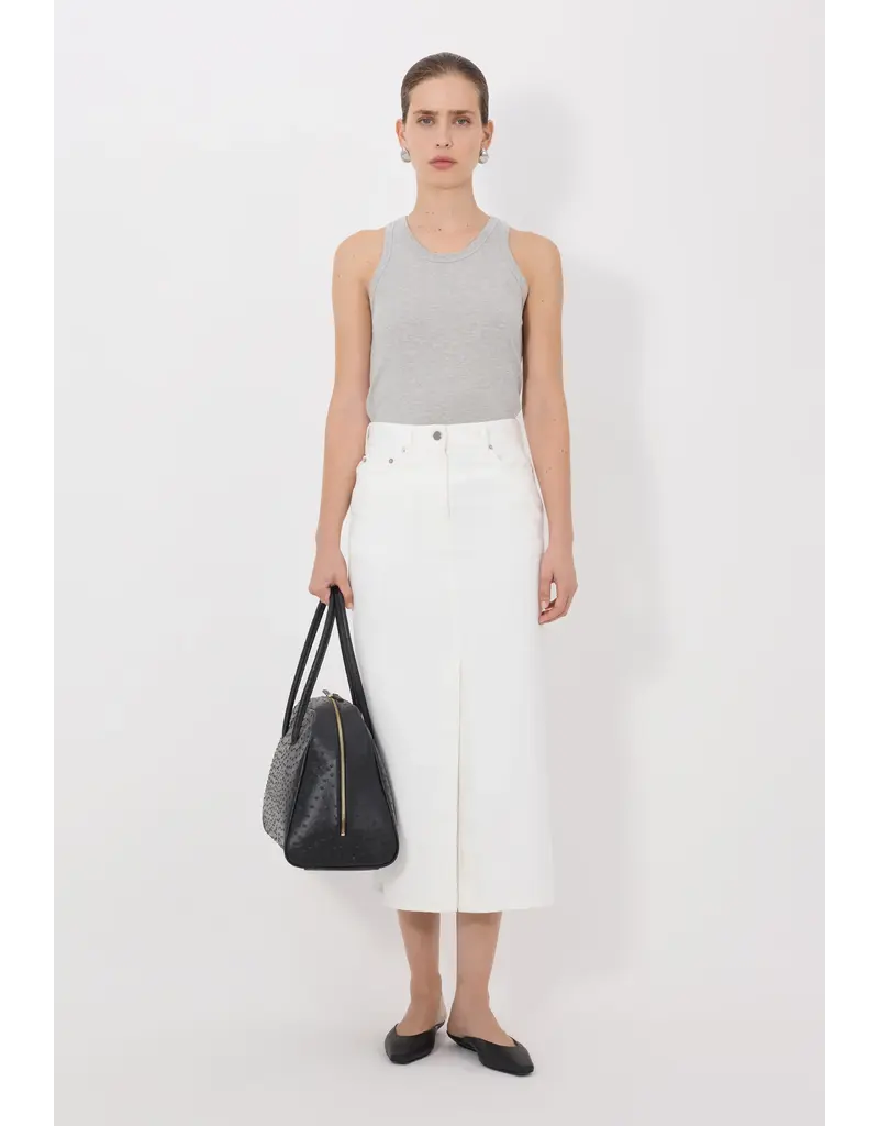 LOULOU DE SAISON RONA DENIM MIDI SKIRT