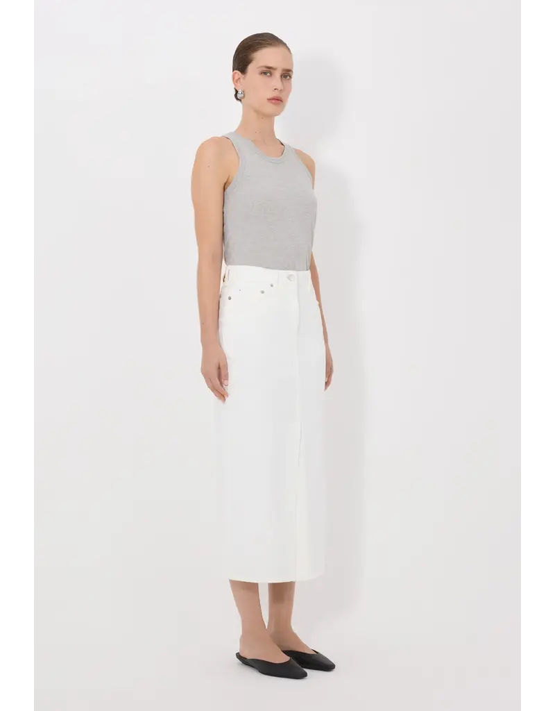 LOULOU DE SAISON RONA DENIM MIDI SKIRT