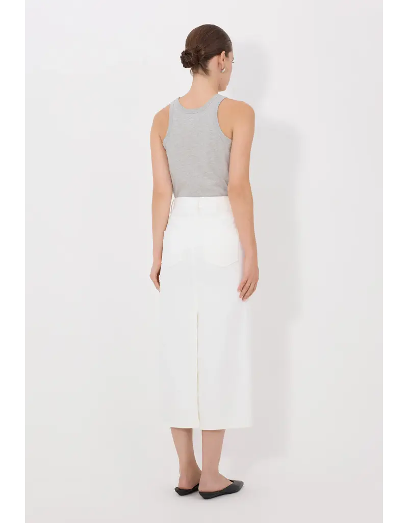 LOULOU DE SAISON RONA DENIM MIDI SKIRT