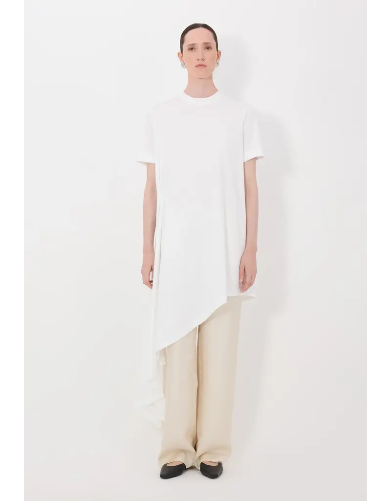 LOULOU DE SAISON IGARI ASYMMETRIC PLEATED DRESS