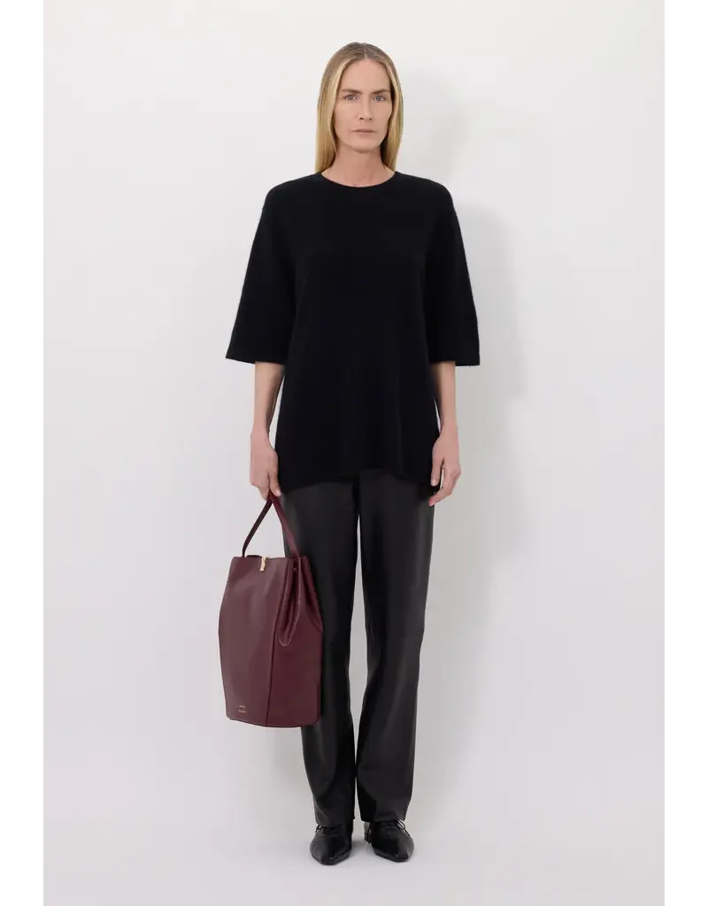 LOULOU DE SAISON RAVEN SHORT SLEEVE SWEATER