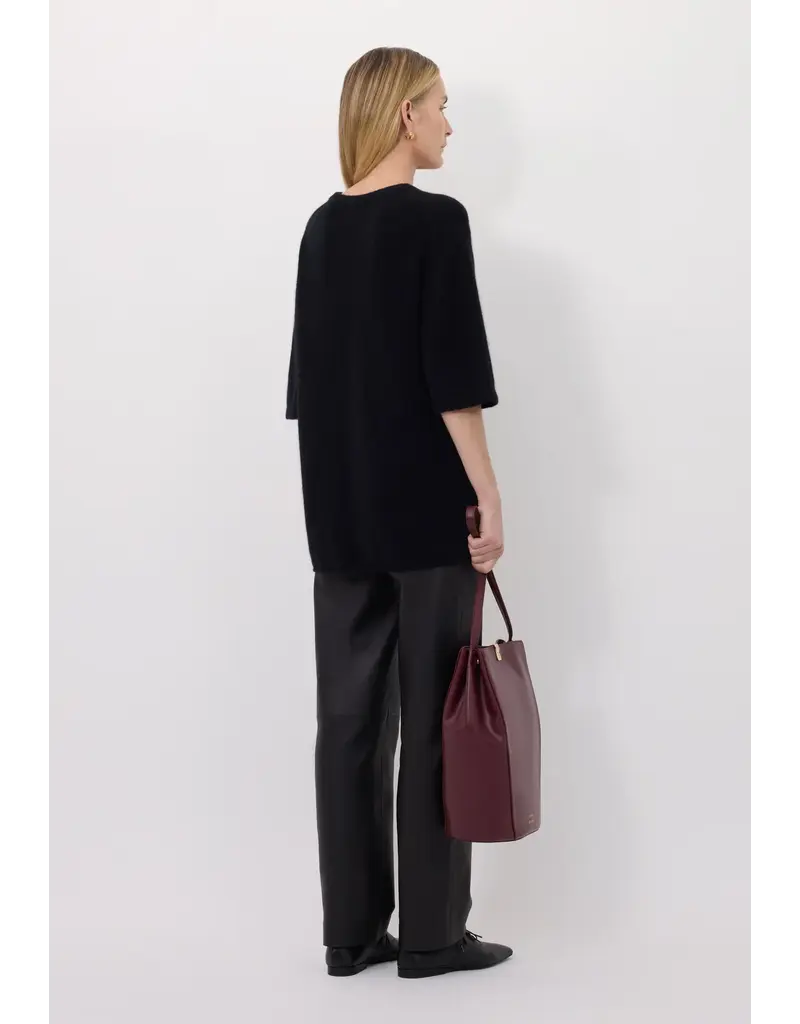 LOULOU DE SAISON RAVEN SHORT SLEEVE SWEATER