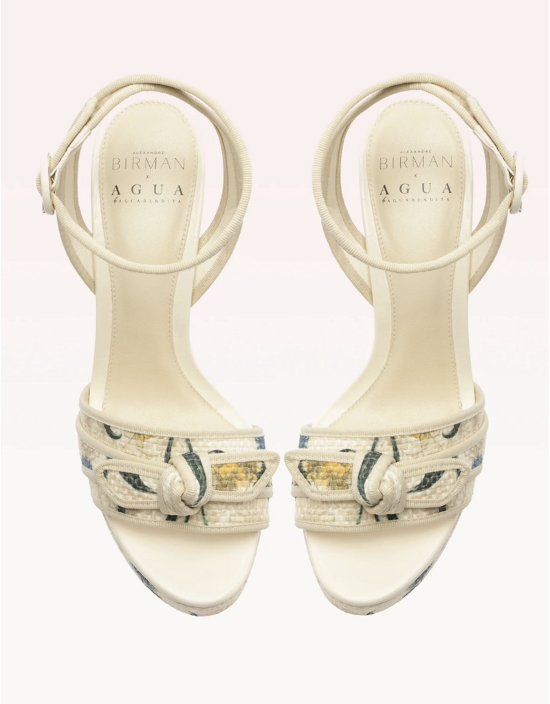 ALEXANDRE BIRMAN Grosgrain Raffia Platform 120