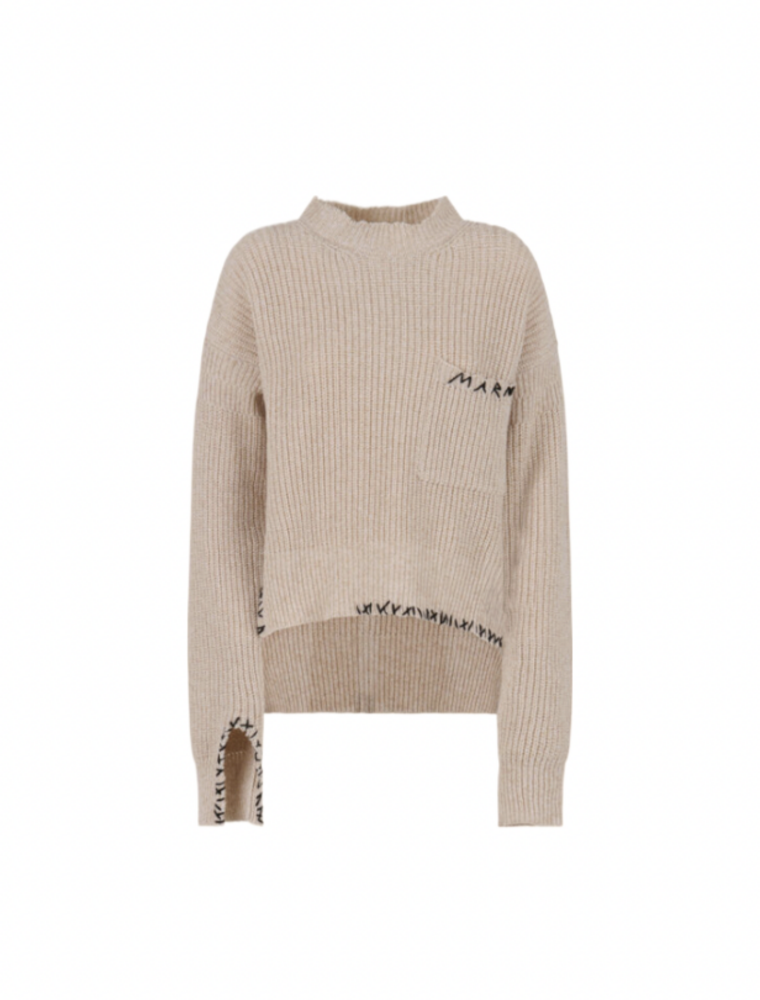 Marni Cropped Mock Neck Sweater