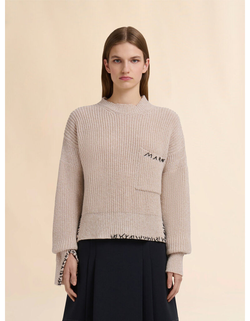 Marni Cropped Mock Neck Sweater