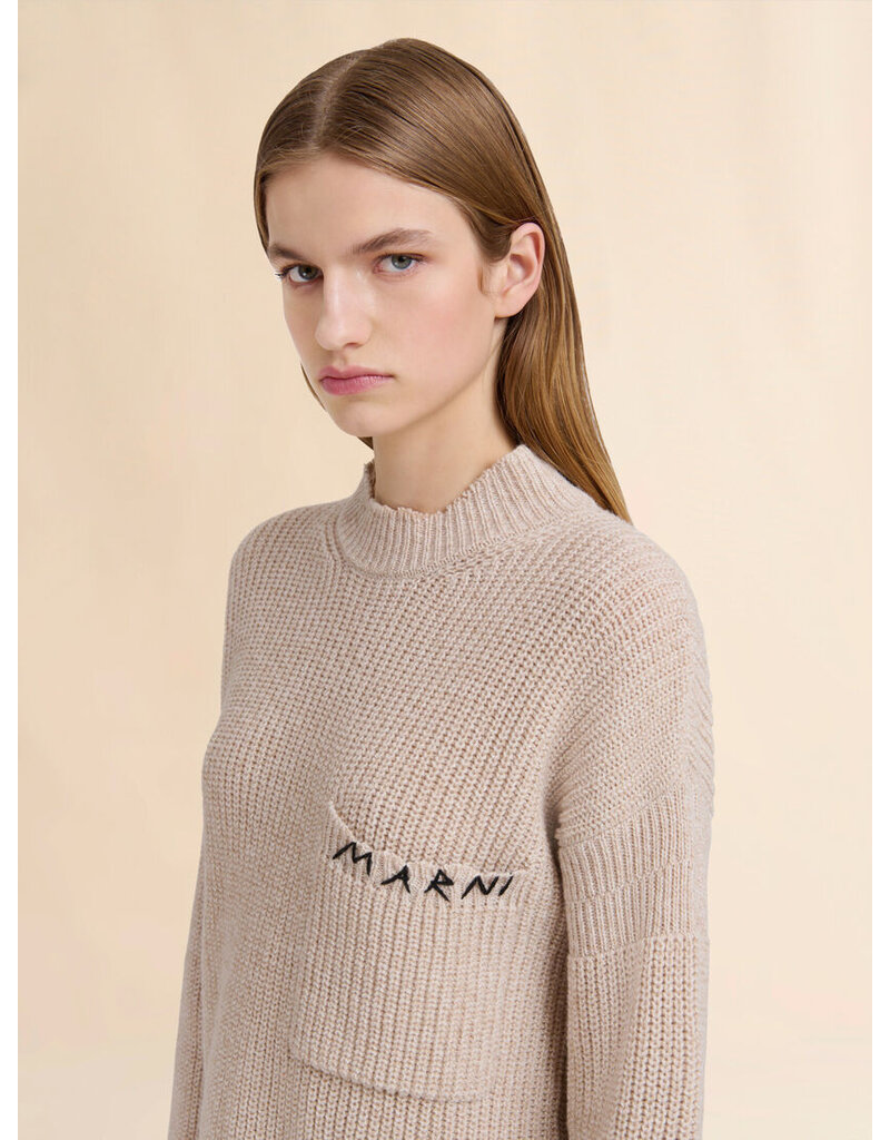 Marni Cropped Mock Neck Sweater