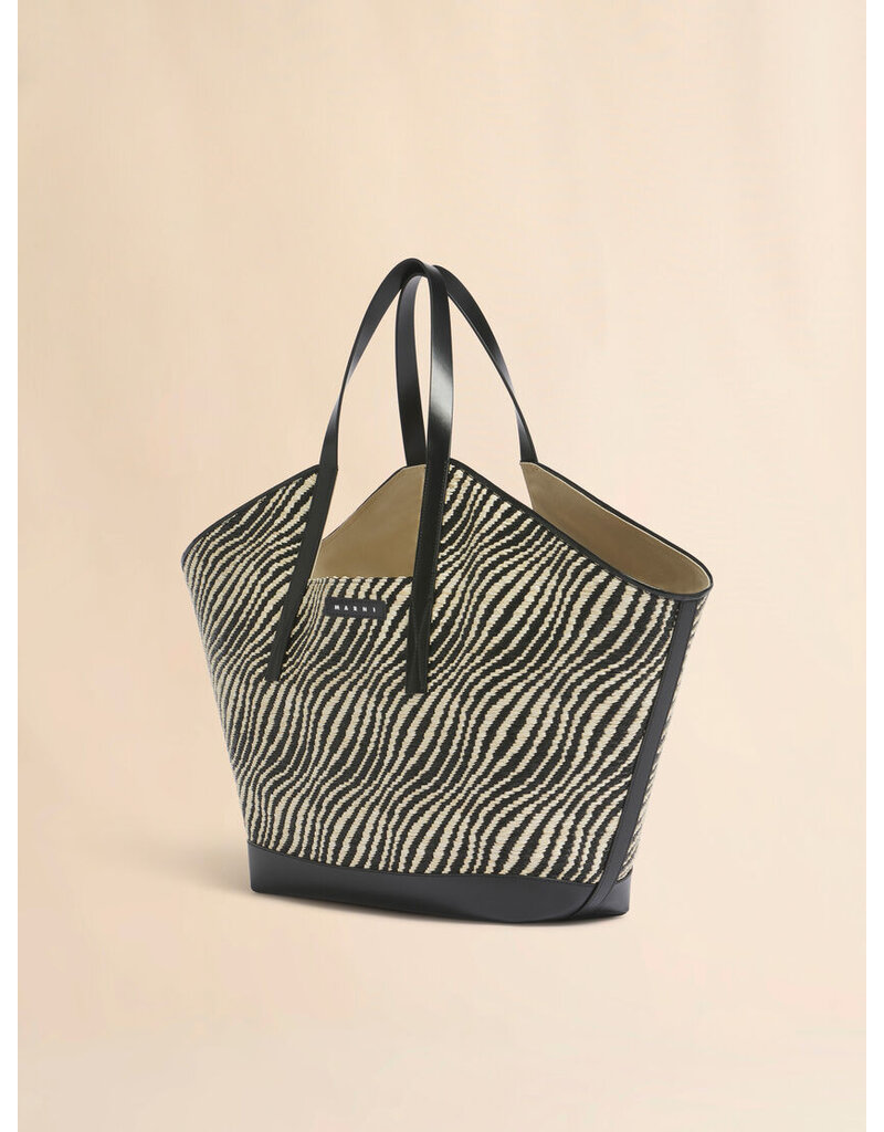 Marni ZEBRA RAFFIA TOTE