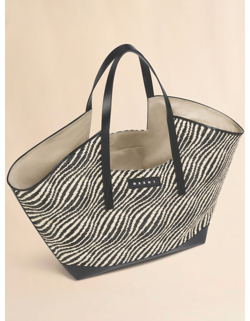 Marni ZEBRA RAFFIA TOTE