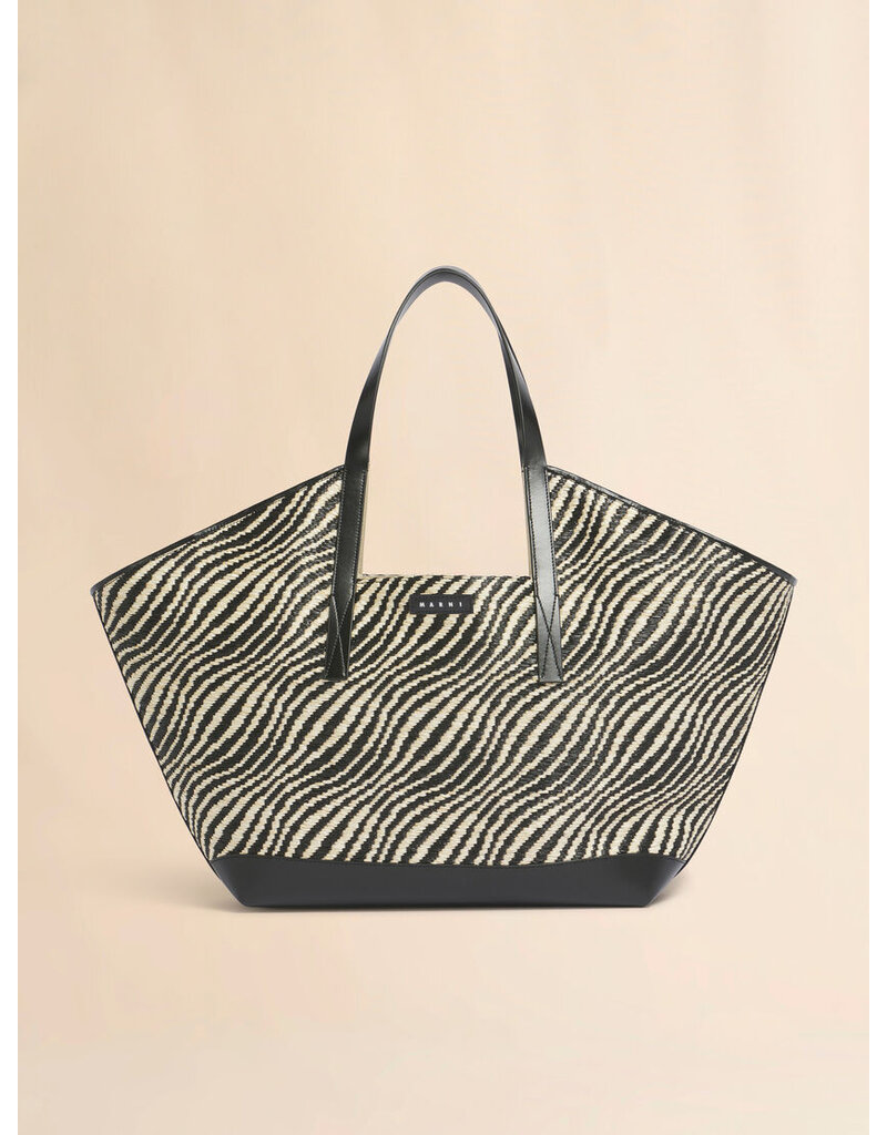 Marni ZEBRA RAFFIA TOTE