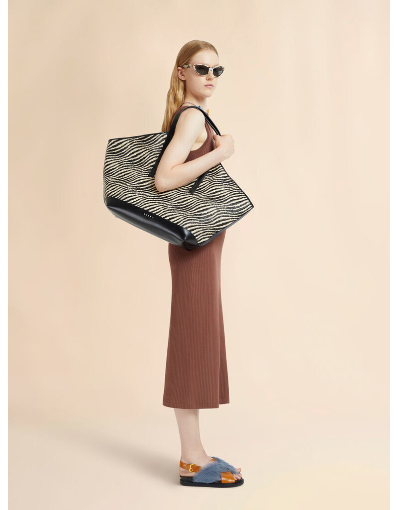 Marni ZEBRA RAFFIA TOTE