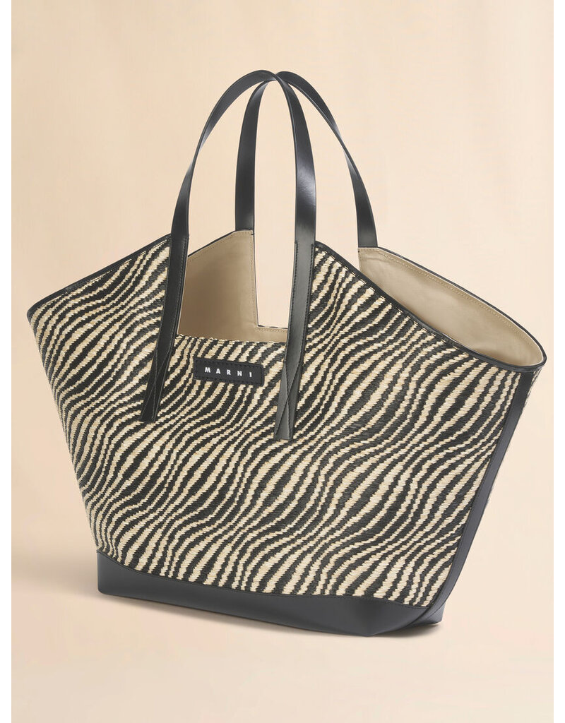 Marni ZEBRA RAFFIA TOTE