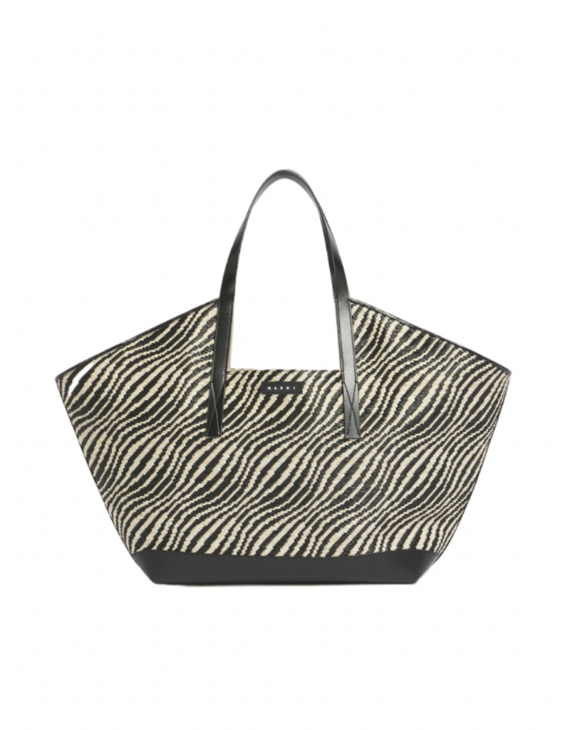 Marni ZEBRA RAFFIA TOTE
