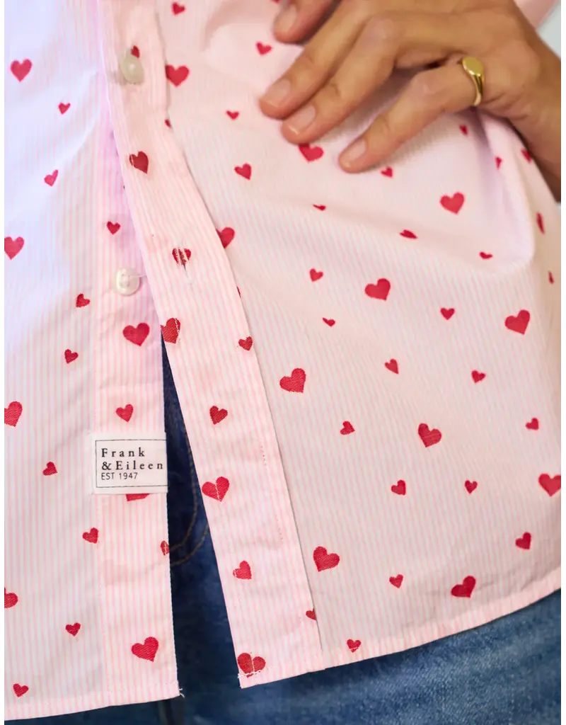 Frank & Eileen SILVIO PINK STRIPE HEARTS