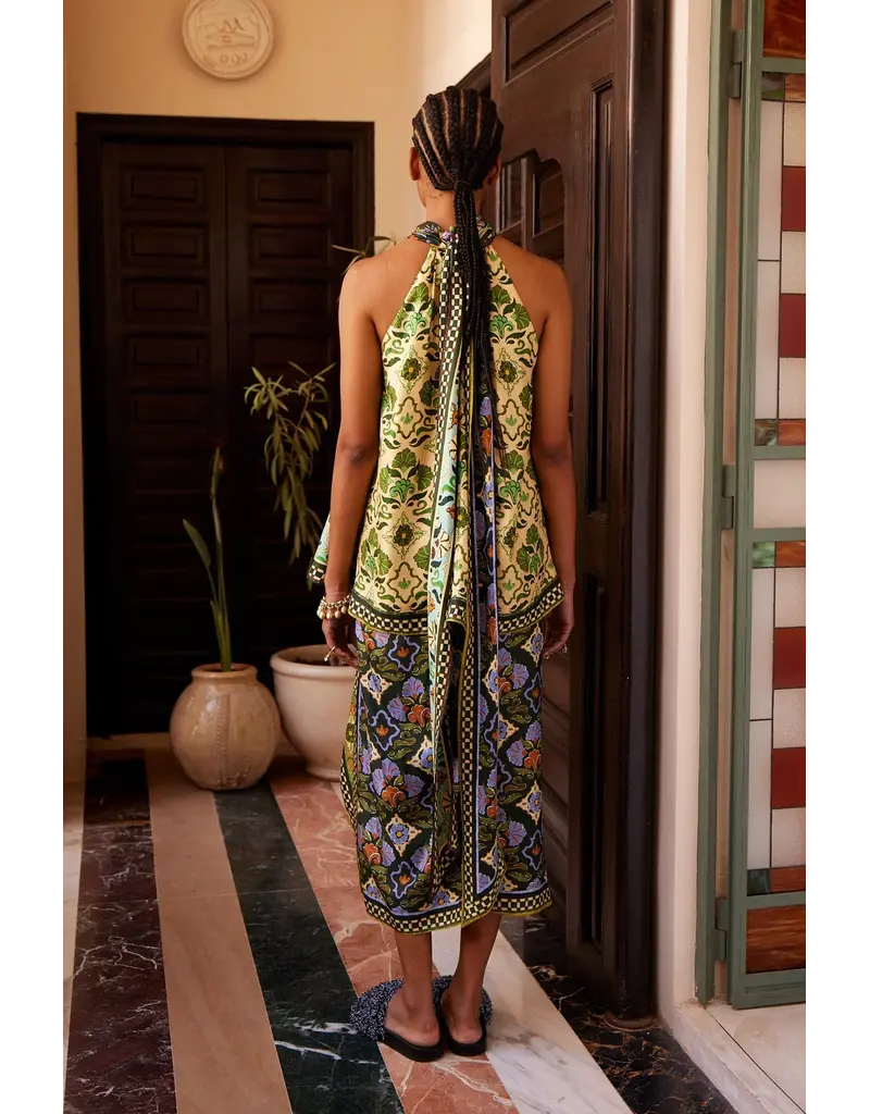 Alemais CECE SPLICED SILK TOP