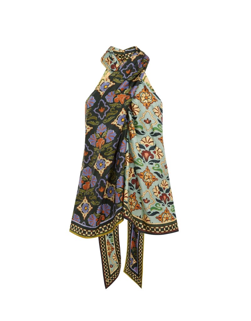 Alemais CECE SPLICED SILK TOP