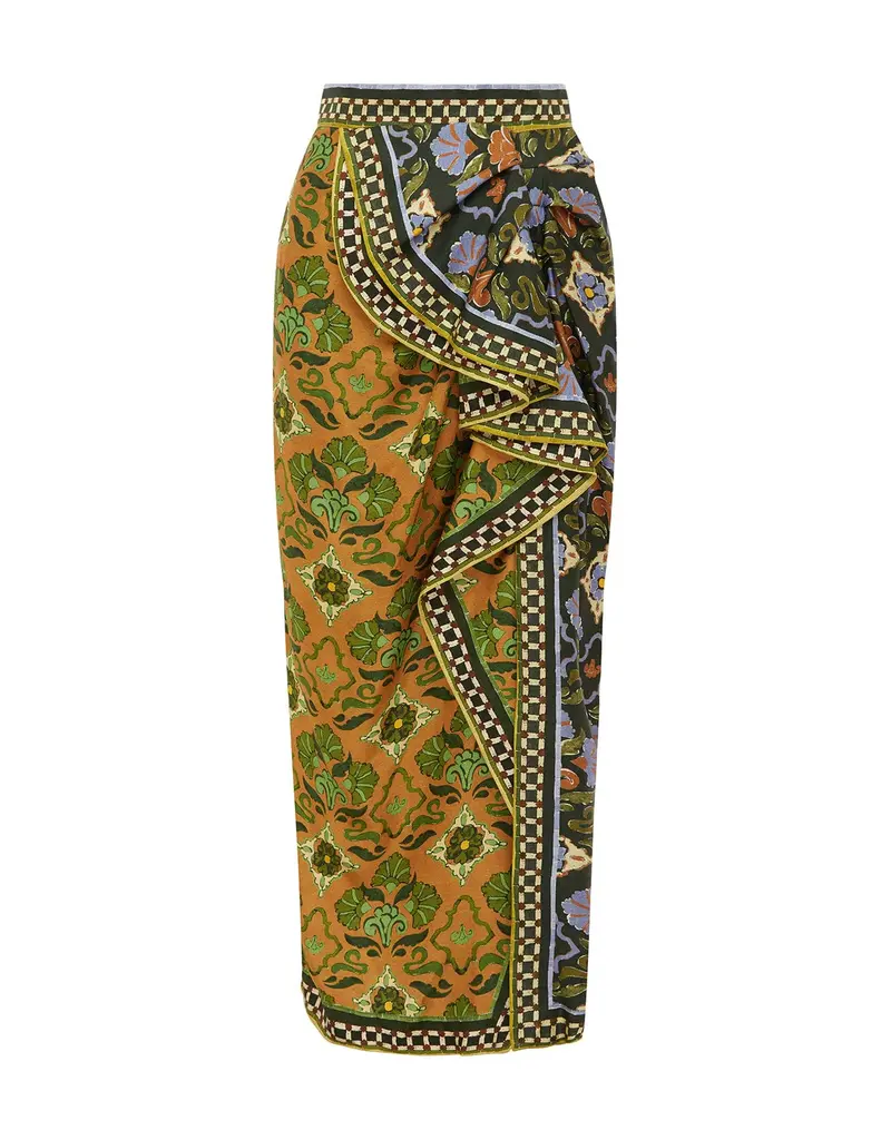 Alemais CECE SPLICED SILK SKIRT