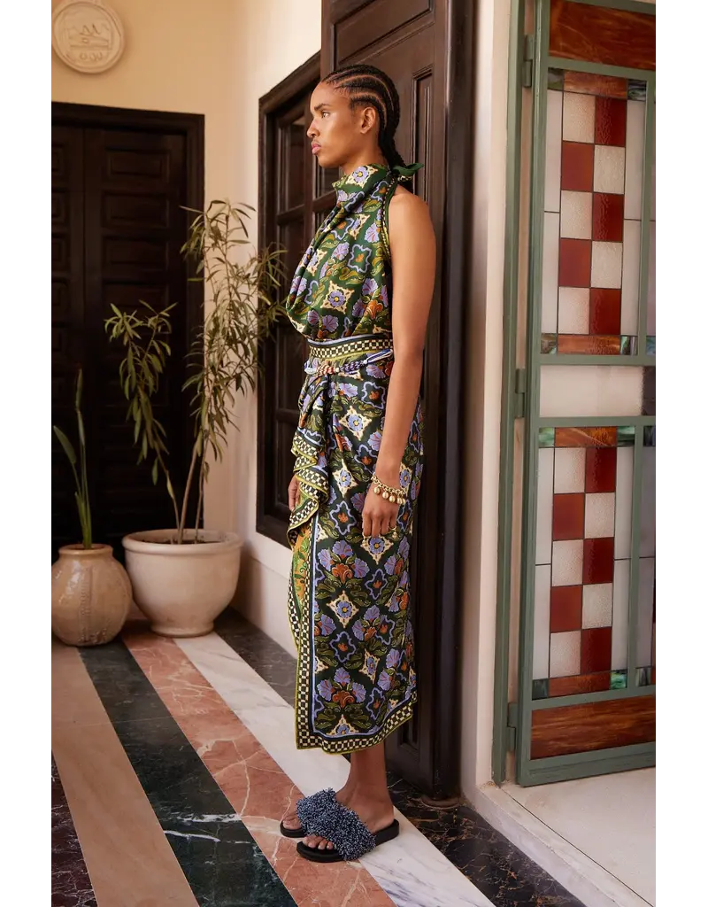 Alemais CECE SPLICED SILK SKIRT