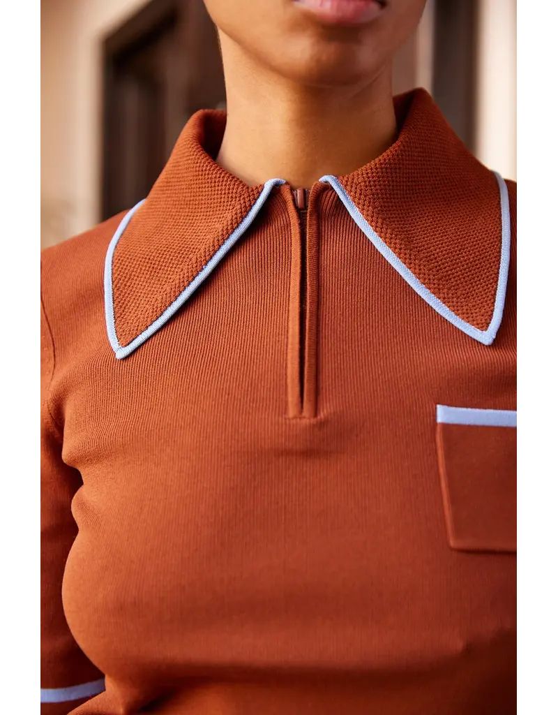 Alemais NOURA KNIT POLO RUST