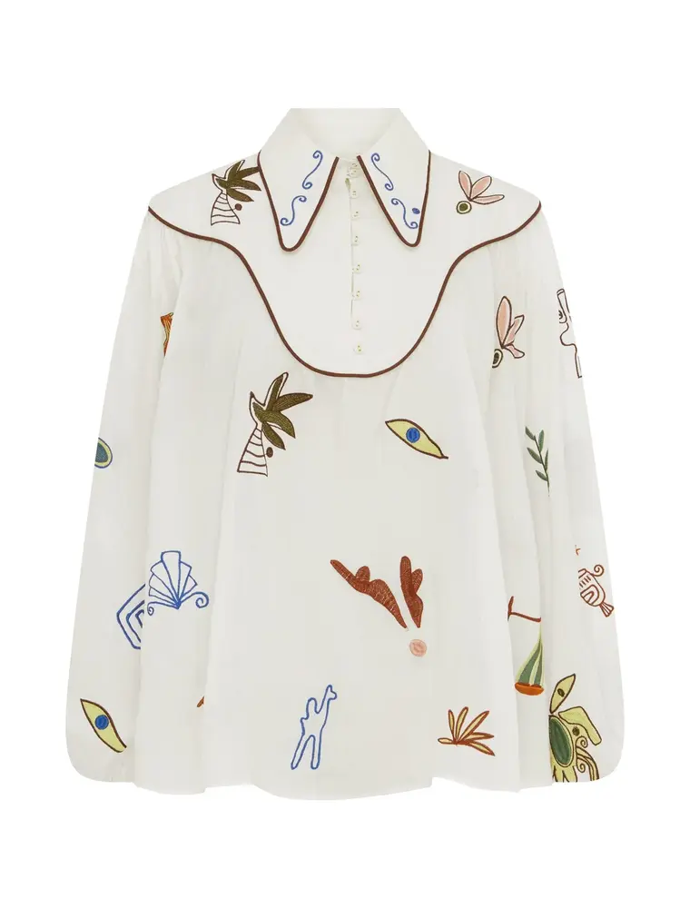Alemais MINA EMBROIDERED BLOUSE